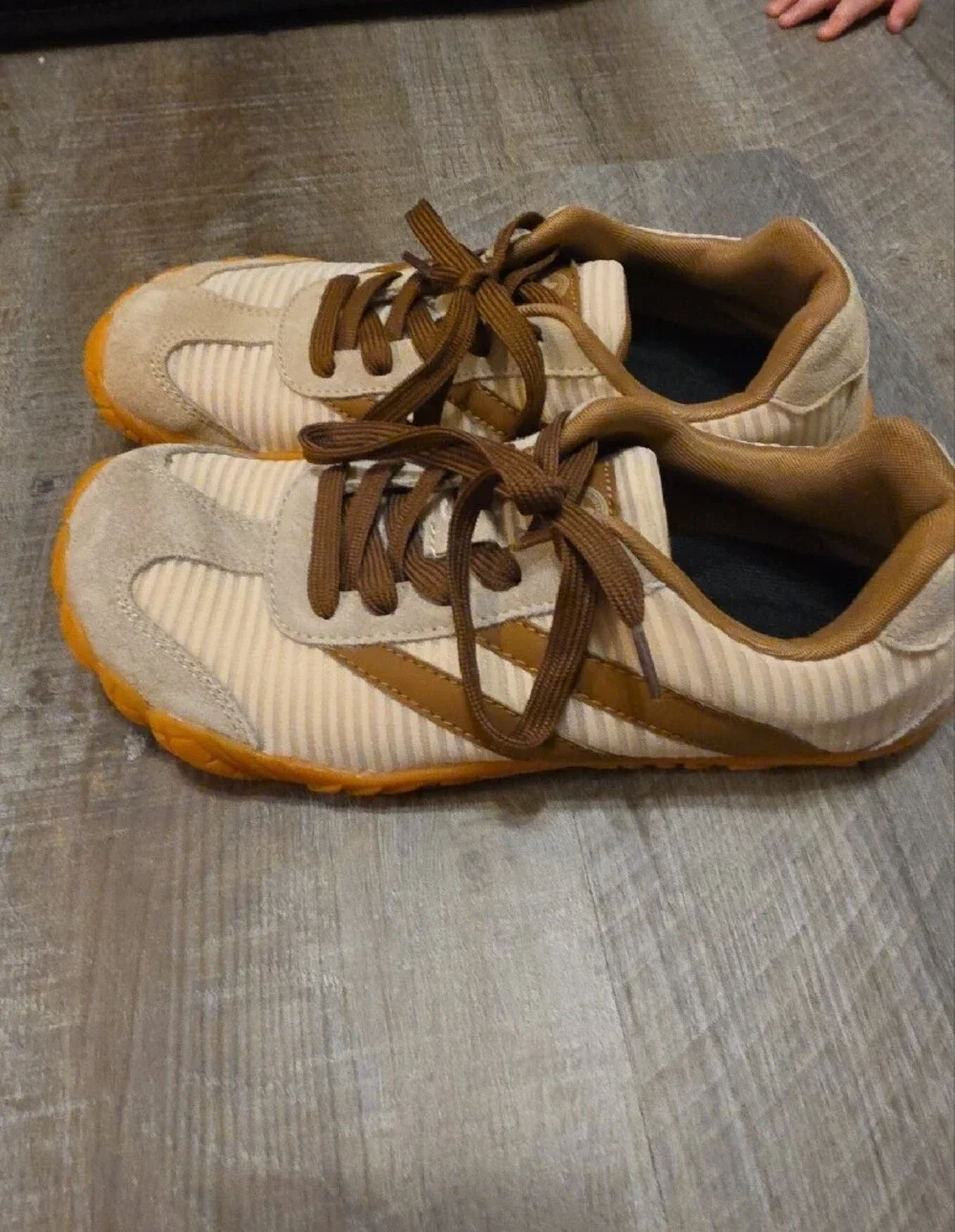 Kids Brown and Tan Sneakers - Lightweight Casual Shoes